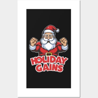 Festive Fitness: Santa’s Holiday Gains Posters and Art